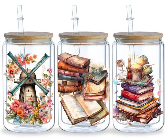 Vintage Books Glass Cups