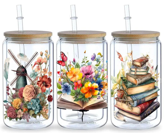 Vintage Books Glass Cups