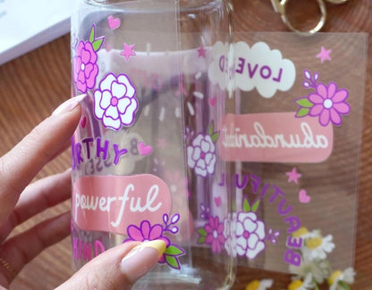 Affirmations Glass Cup - I Am Worthy