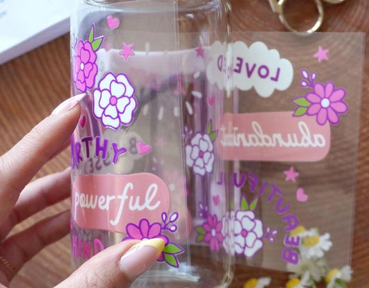 Affirmations Glass Cup - I Am Worthy