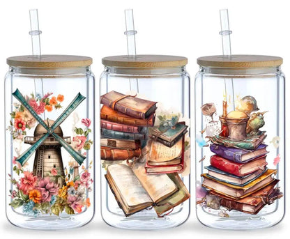 Vintage Books Glass Cups