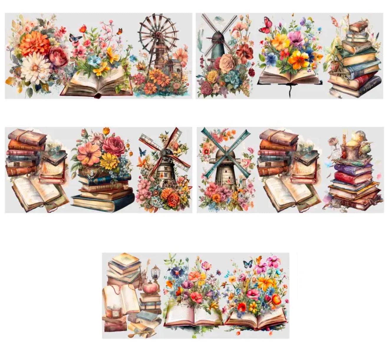 Vintage Books Glass Cups